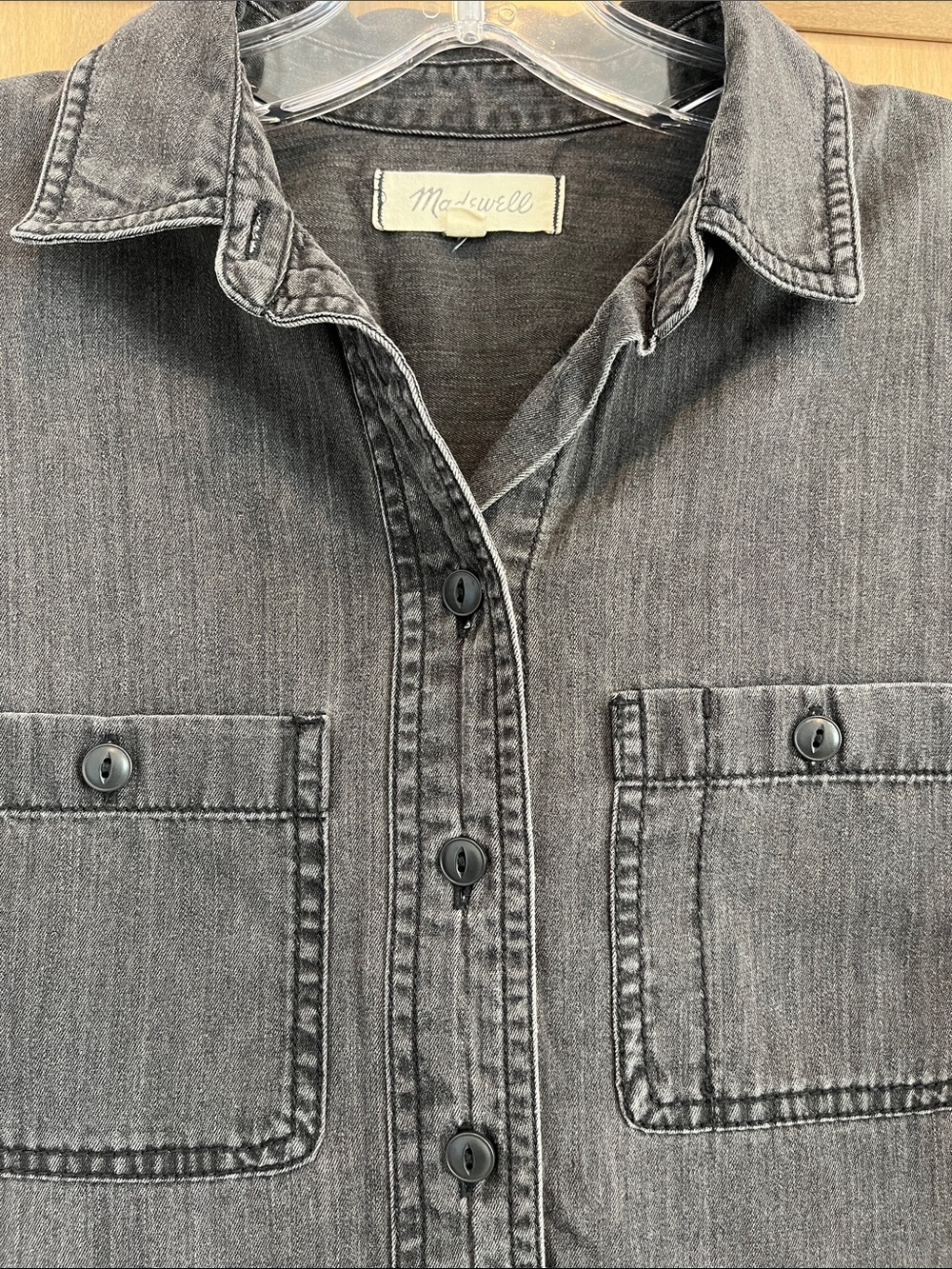 Madewell Black Denim Shirtdress - Picture 3 of 4